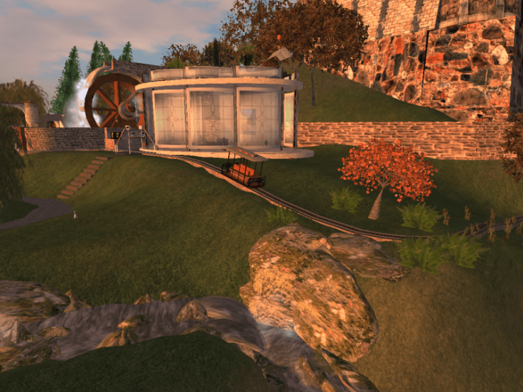 Covered streetcar at the museum